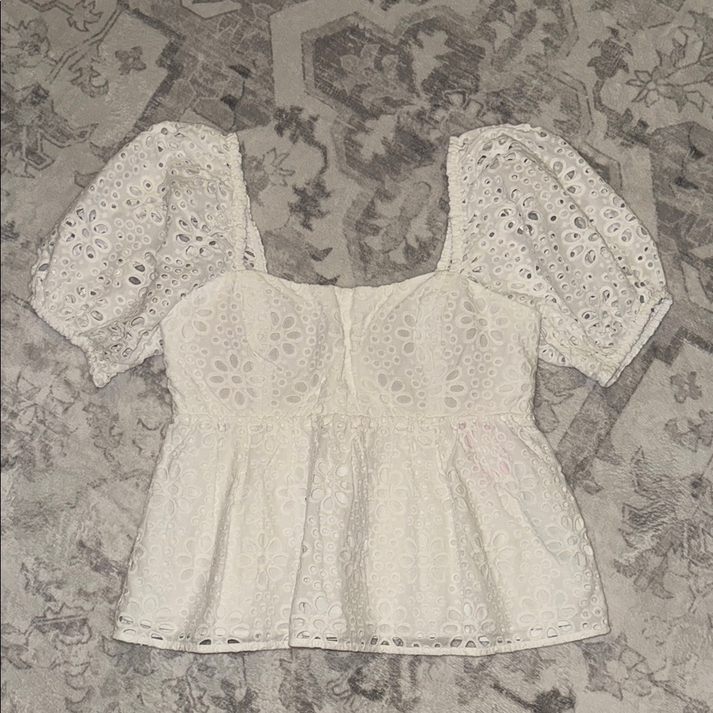 NWT- LP- Kay Short Sleeve Eyelet Top